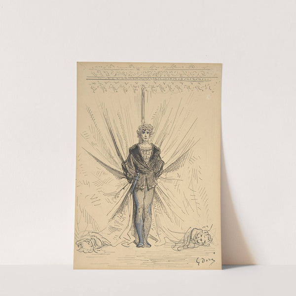 A Costumed Actor in Front of a Curtain by Gustave Doré