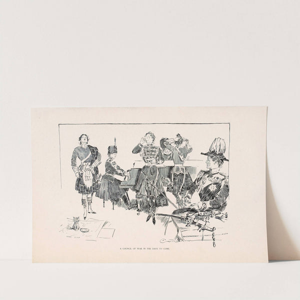 A council of war in the days to come (1896) by Charles Dana Gibson