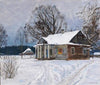 A Country House at Dusk in Winter