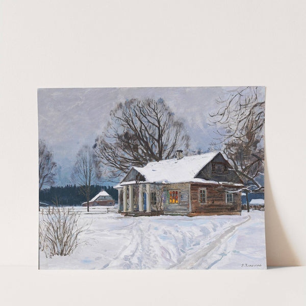 A Country House at Dusk in Winter by Stanislav Yulianovich Zhukovsky