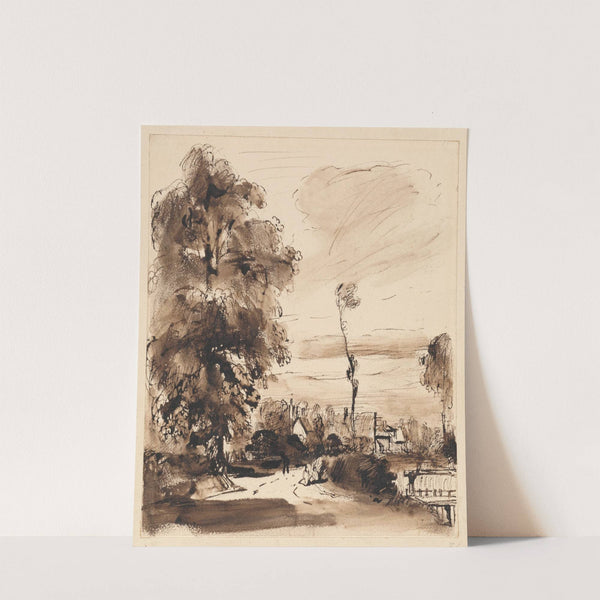 A Country Lane with Cottages by Thomas Creswick