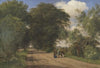 A Country Road near Vognserup Manor, Zealand. The Painter J.Th. Lundbye Sketching by the Roadside
