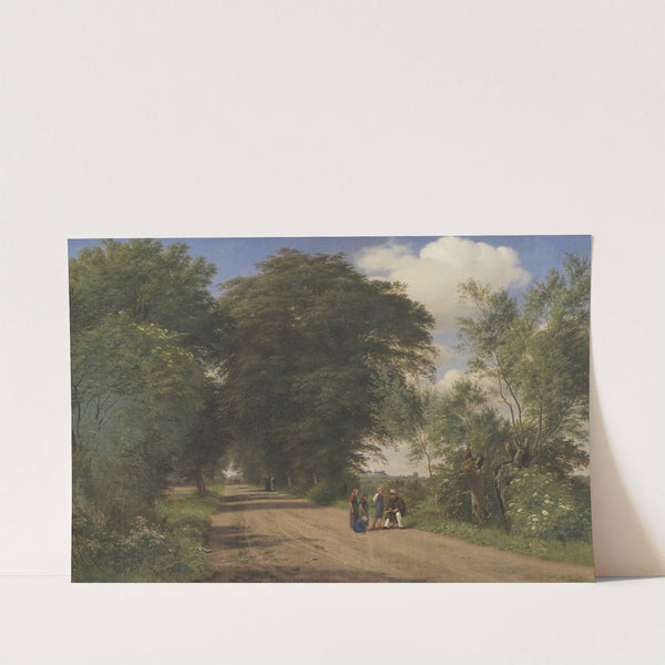 A Country Road near Vognserup Manor, Zealand. The Painter J.Th. Lundbye Sketching by the Roadside by P. C. Skovgaard