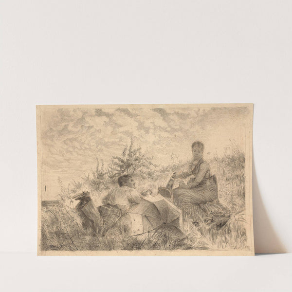 A countryside picnic in the sun by Marie Bracquemond