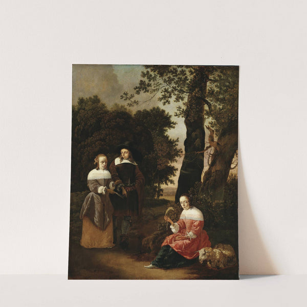 A Couple and a Shepherdess in a Landscape by Hendrick van der Burgh