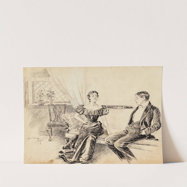 A Couple in the Parlor (1897) by Harrison Fisher