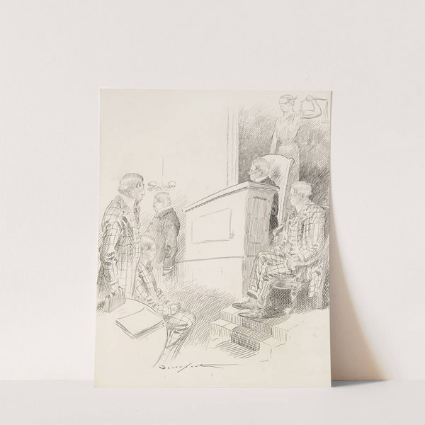 A courtroom scene. by Homer Davenport