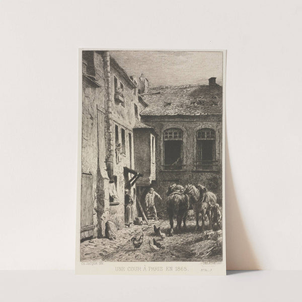 A Courtyard in Paris (1865) by Charles Emile Jacque