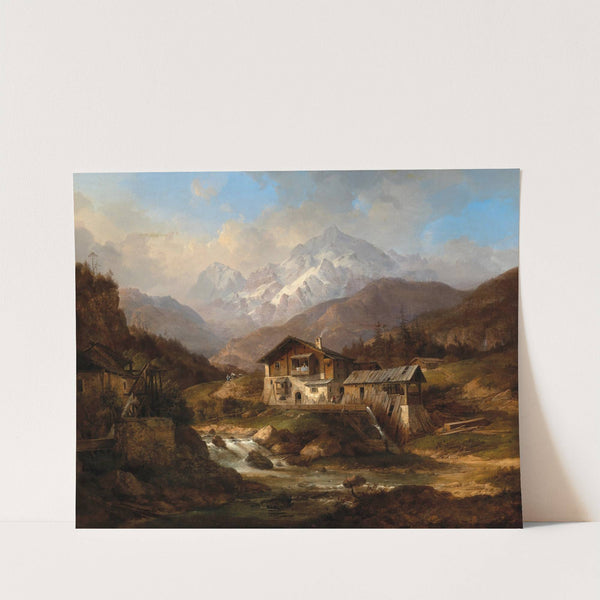 A Courtyard in the Swiss Mountains by Wilhelm Scheuchzer