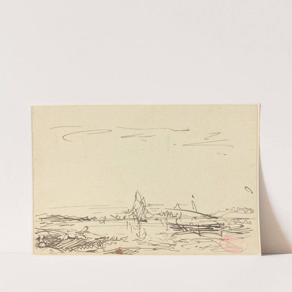 A Cove with a Sailboat by Félix Ziem