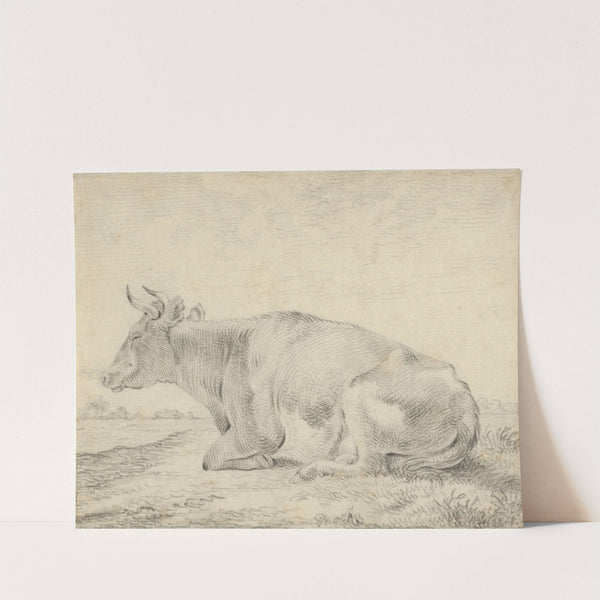 A Cow Lying in a Landscape by Pieter Gerardus van Os