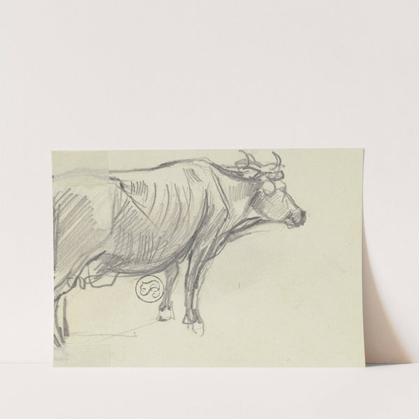 A cow to the right by Jakob Fürchtegott Dielmann