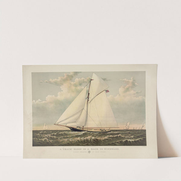 A ‘Crack’ sloop in a race to windward; Yacht Gracie of New York (1882) by Currier & Ives.