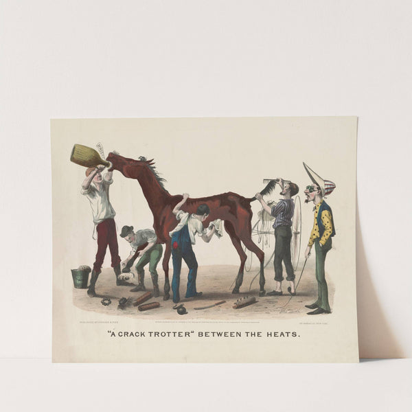 A ‘Crack trotter’ between the heats (1875) by Currier & Ives.