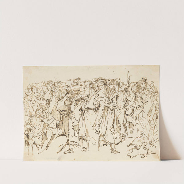 A Crowd of Ancient Warriors, Orientals, and Two Boys, Gathering for a Sacrifice (ca. 1743) by Giovanni Domenico Tiepolo