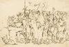A Crowd of Persons in Antique Roman or Oriental Dress, Gathering at a Pagan Altar