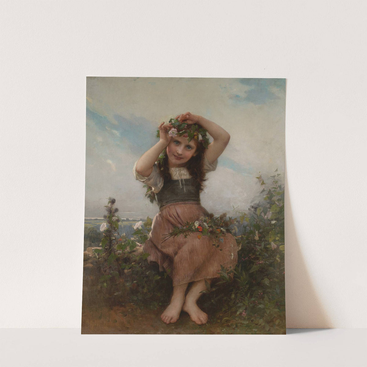 A Crown of Wildflowers (1887) by Léon-Jean-Basile Perrault