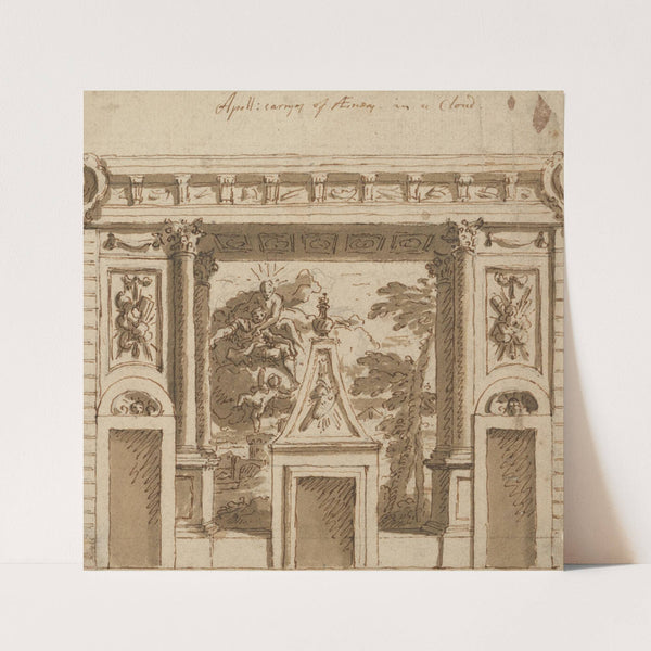 A Design for a Mural Executed in the Salon at Roehampton House, Surrey; Apollo Carrying off Aeneas in a Cloud (ca. 1715) by Sir James Thornhill