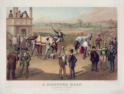 A disputed heat; Claiming a foul! (1878)