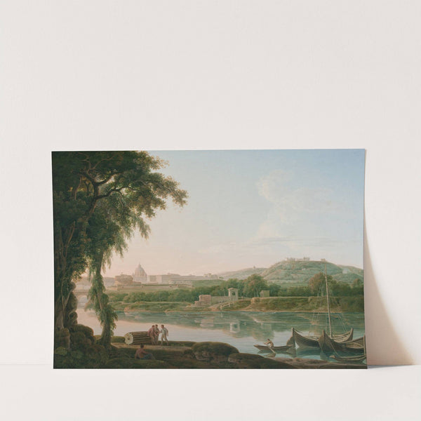 A distant view of Rome across the Tiber by Jacob More