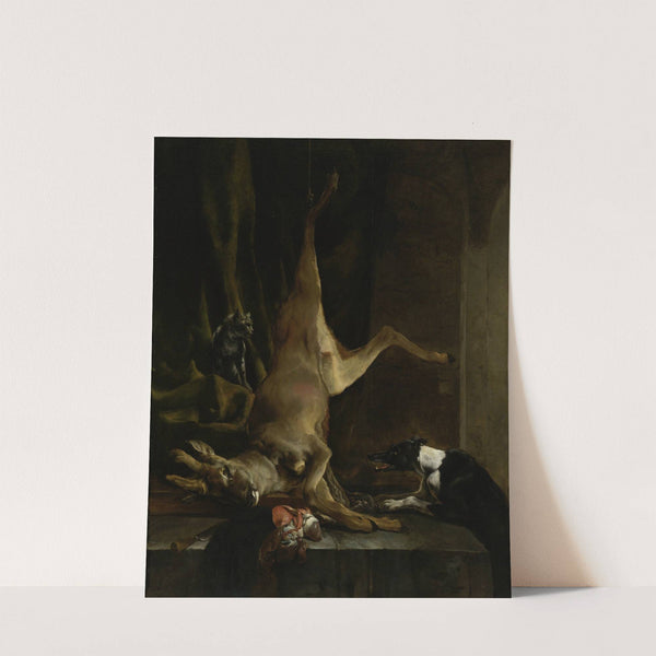 A Dog and a Cat near a partially disembowelled Deer by Jan Baptist Weenix