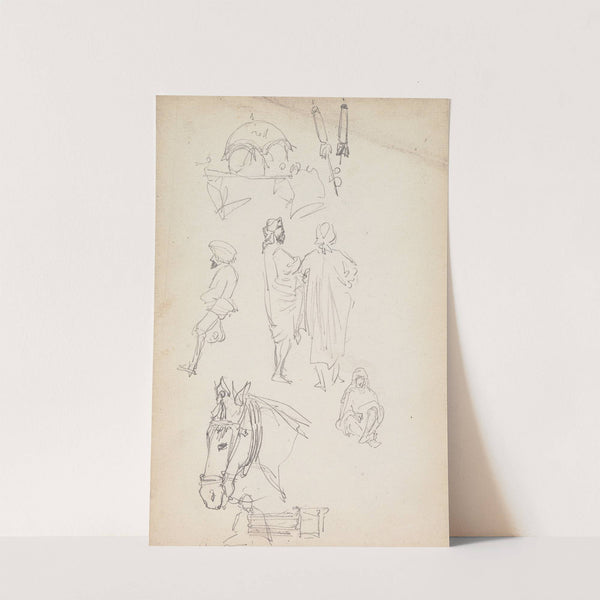 A Doli, a Horse, and Figure Studies by William Simpson