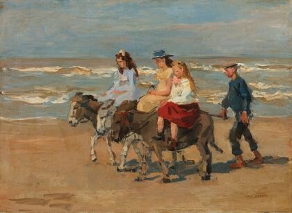 A donkey ride on the beach of Scheveningen