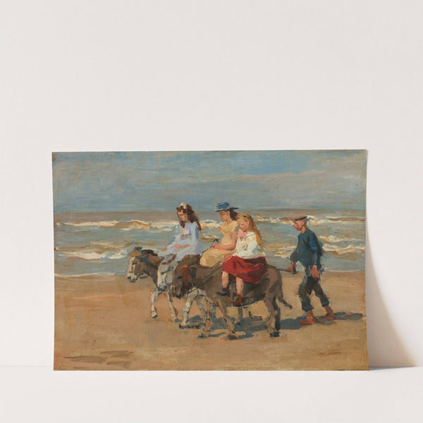 A donkey ride on the beach of Scheveningen by Isaac Israëls