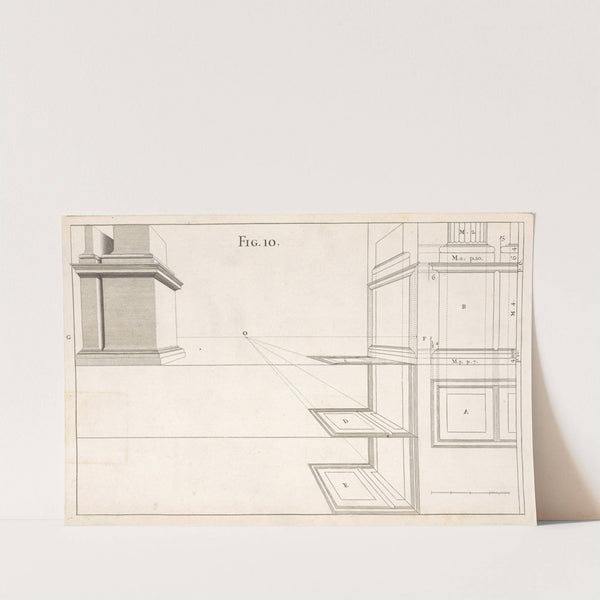 A Dorick pedestal in perspective; with the manner of avoiding confusion, in designing the plans. by Andrea Pozzo