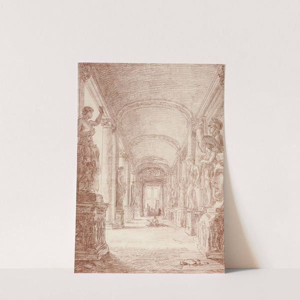 A Draftsman in the Capitoline Gallery (1765) by Hubert Robert