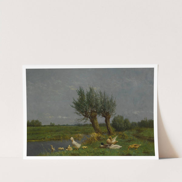 A Duck Family In A Meadow by Constant Artz