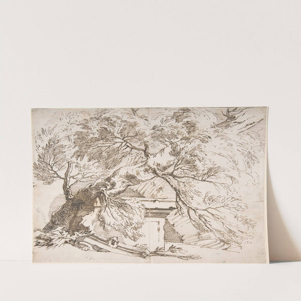 A Fallen Tree with Ruins by Paul Troger