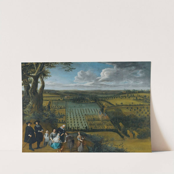 A Family Portrait Said To Be Of The Van Der Witte Family, Depicted On A Rise Overlooking Their Estate by Gillis van Tilborgh