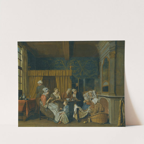 A Family Taking Tea While Celebrating The Birth of Twins by Jan Josef Horemans the Younger