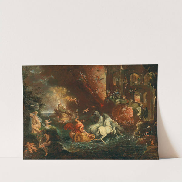 A fantastical scene including Venus with Cupid and Neptune in his chariot by School of the Netherlands