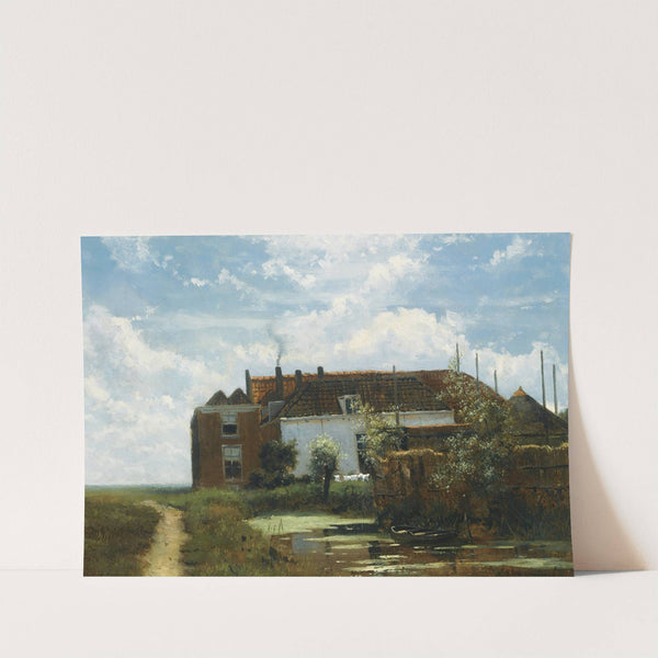 A Farm Along A Canal In A Polder Landscape by Johan Hendrik Weissenbruch