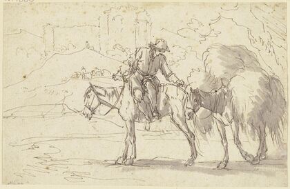A farmer on a horse