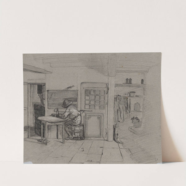 A Farmhouse Interior with a Boy at a Table (c. 1846) by Alexandre-Gabriel Decamps