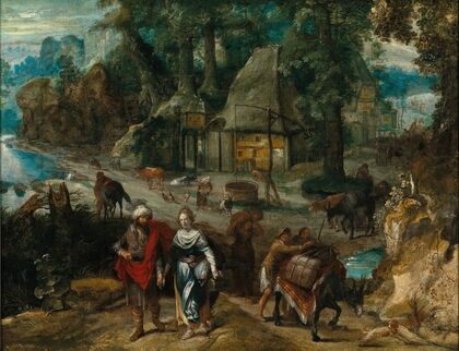 A farmyard with Jacob and Rachel