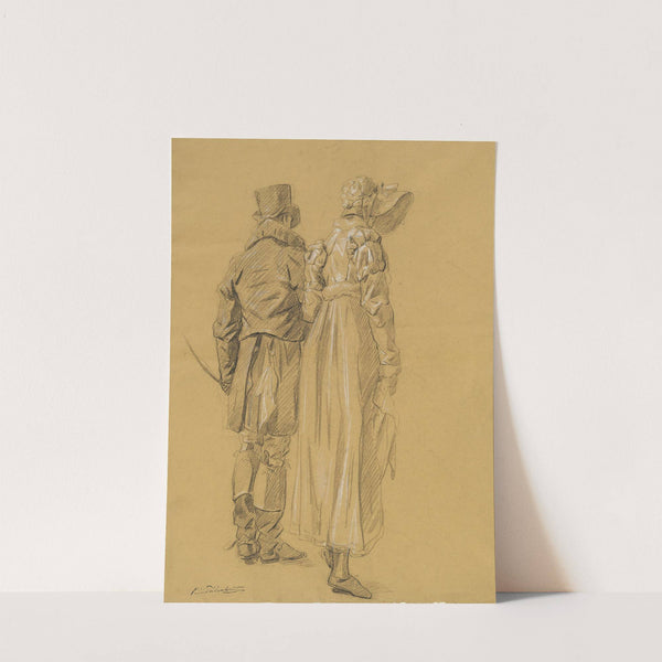 A Fashionable Couple Seen from Behind by Philibert d'Amiens de Ranchicourt