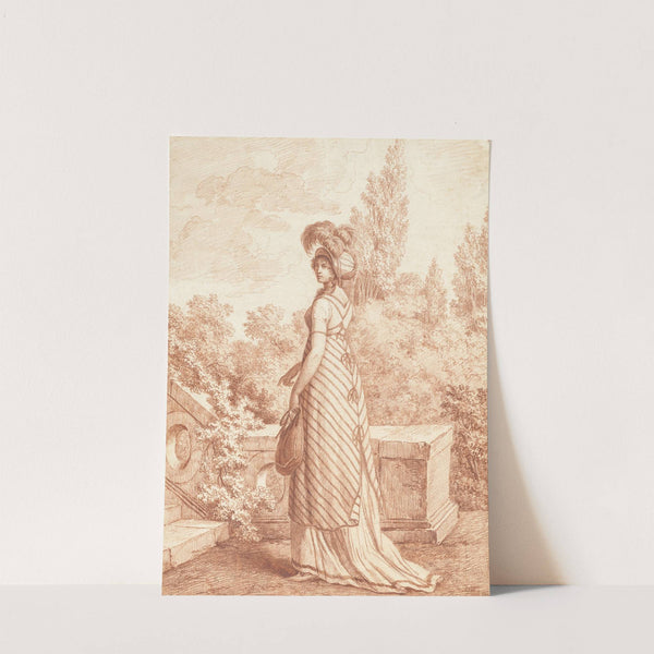 A Fashionable Woman Standing in a Park by Carle Vernet