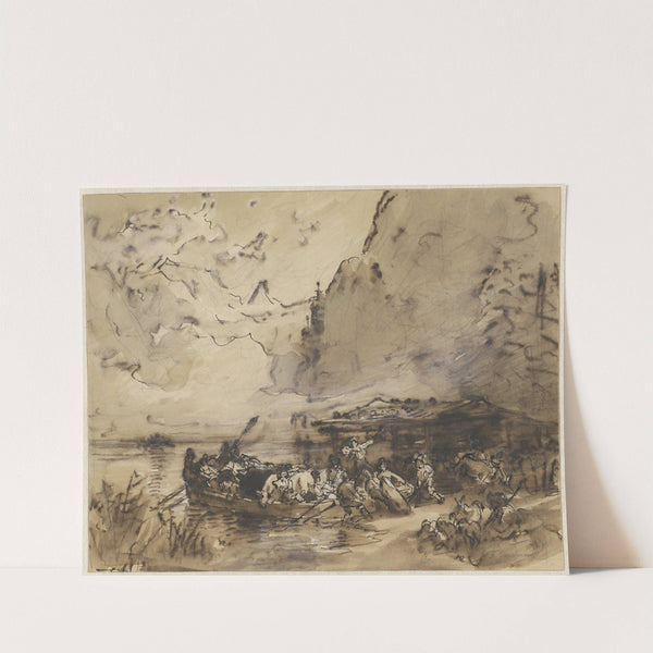 A Ferry on the Königsee (1827-1839) by Friedrich August Matthias Gauermann