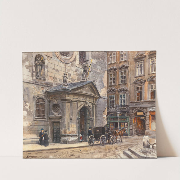 A ‘Fiaker’ (horse-drawn carriage) near Franziskaner church by Ernst Graner