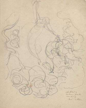 A Figure Ascending in a Glory of Clouds