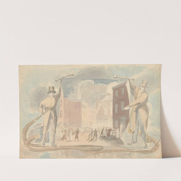 A fire at 7th and Sanson streets in Philadelphia by John Rubens Smith