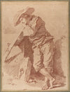 A Fisherman Leaning on an Oar