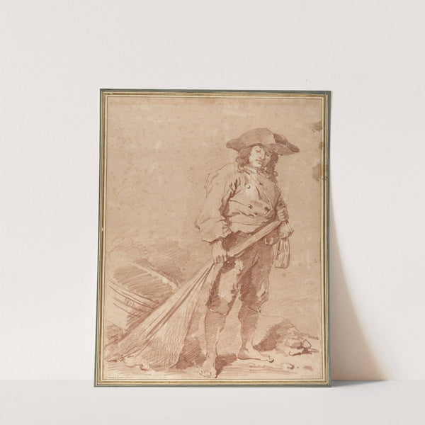 A Fisherman Pulling a Net by Jean-Honoré Fragonard