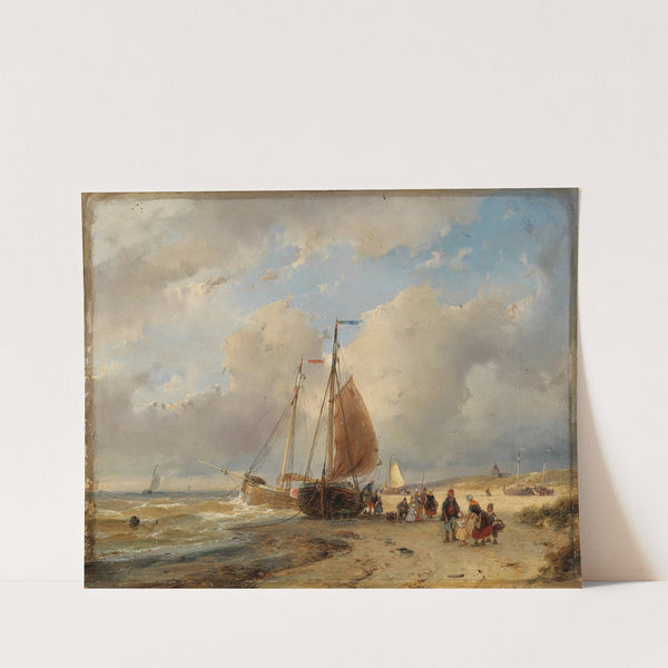 A Fisherman’s Family on the Beach by Andreas Schelfhout