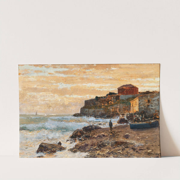 A Fishing Boat on the Beach at Sunset (1894) by Alfred Zoff