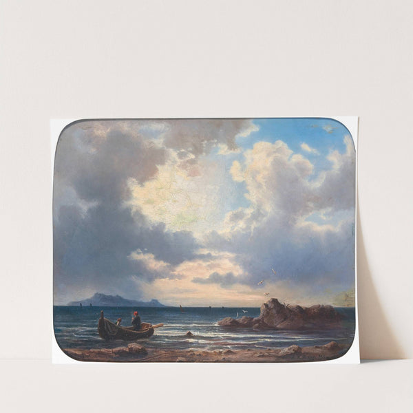 A Fishing Boat on the Shore with Seagulls by Johann Rudolf Rapp